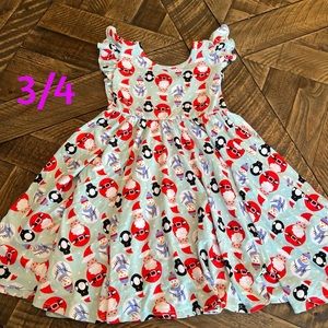Dot Dot Smile Empire Dress with Christmas Santa’s size 3/4